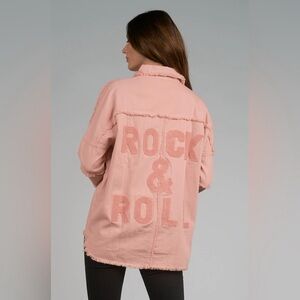 Elan Pink Rock & Roll Women's Tunic Mauve Jacket Oversized Medium